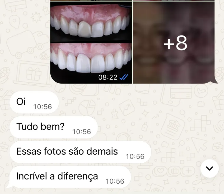 Mensagem de paciente sobre o resultado do tratamento